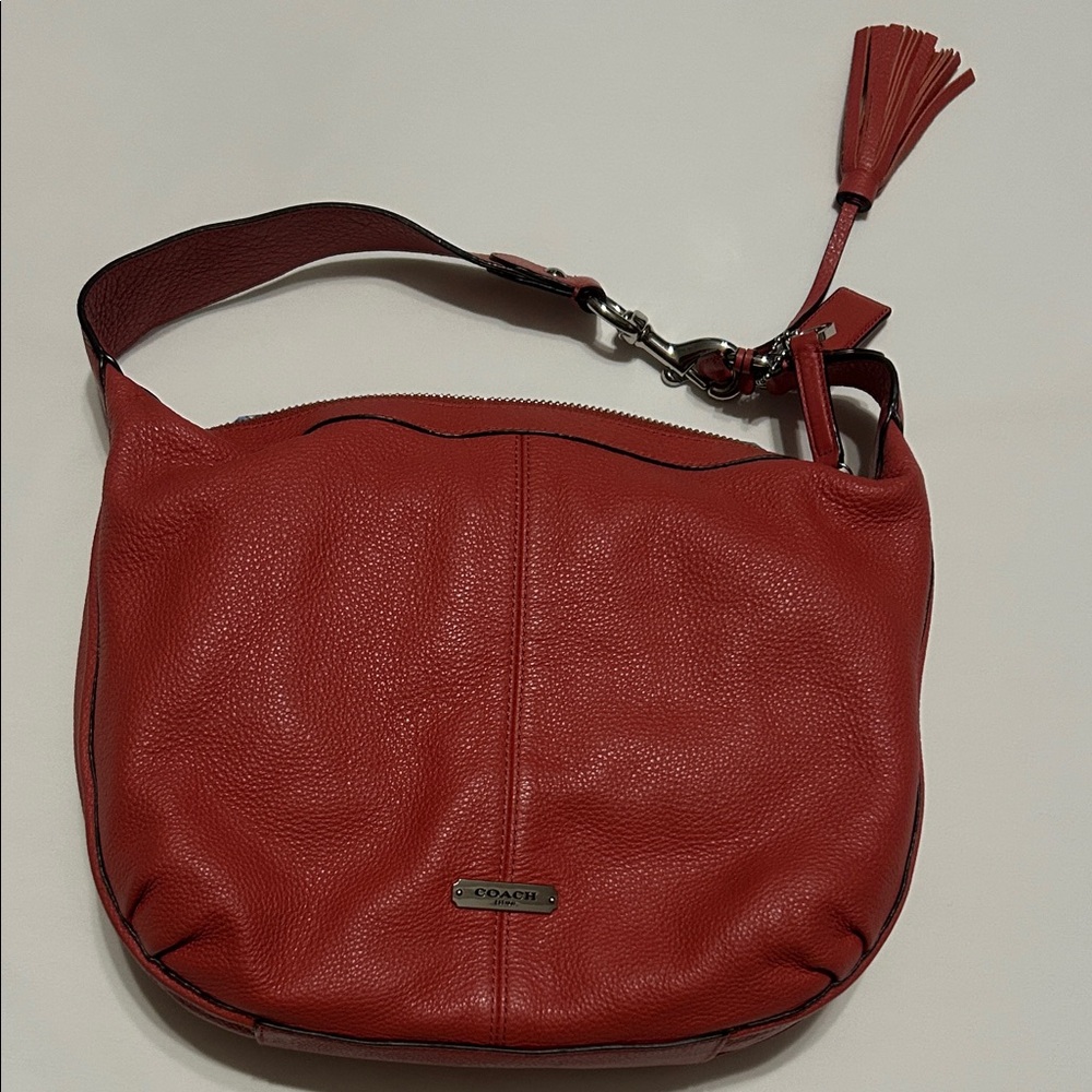 Coach Peach Leather Hobo Shoulder Bag - Picture 2 of 12